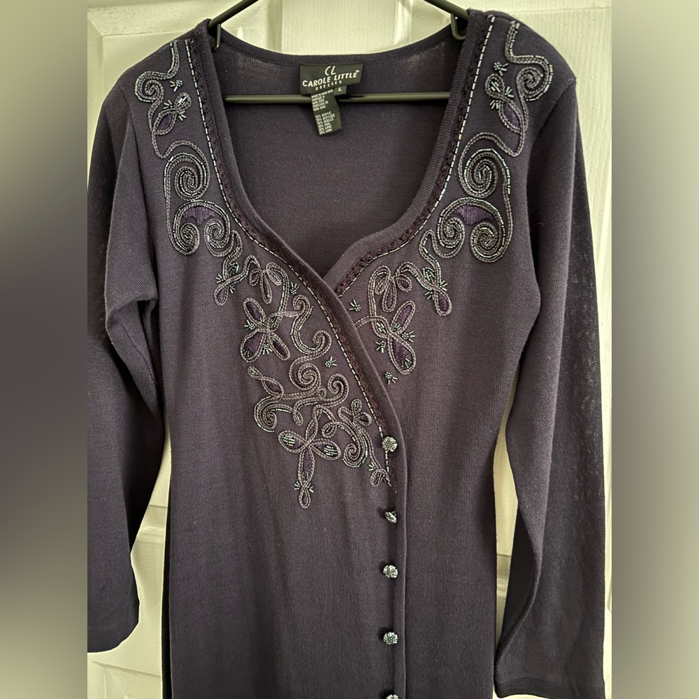 *SOLD on Vinted* Vintage Carole Little Purple Maxi Dress - Picture 2 of 4